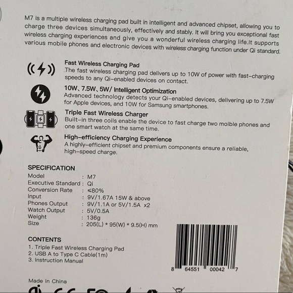 Triple FAST Wireless Phone / Watch Charger - Picture 13 of 13